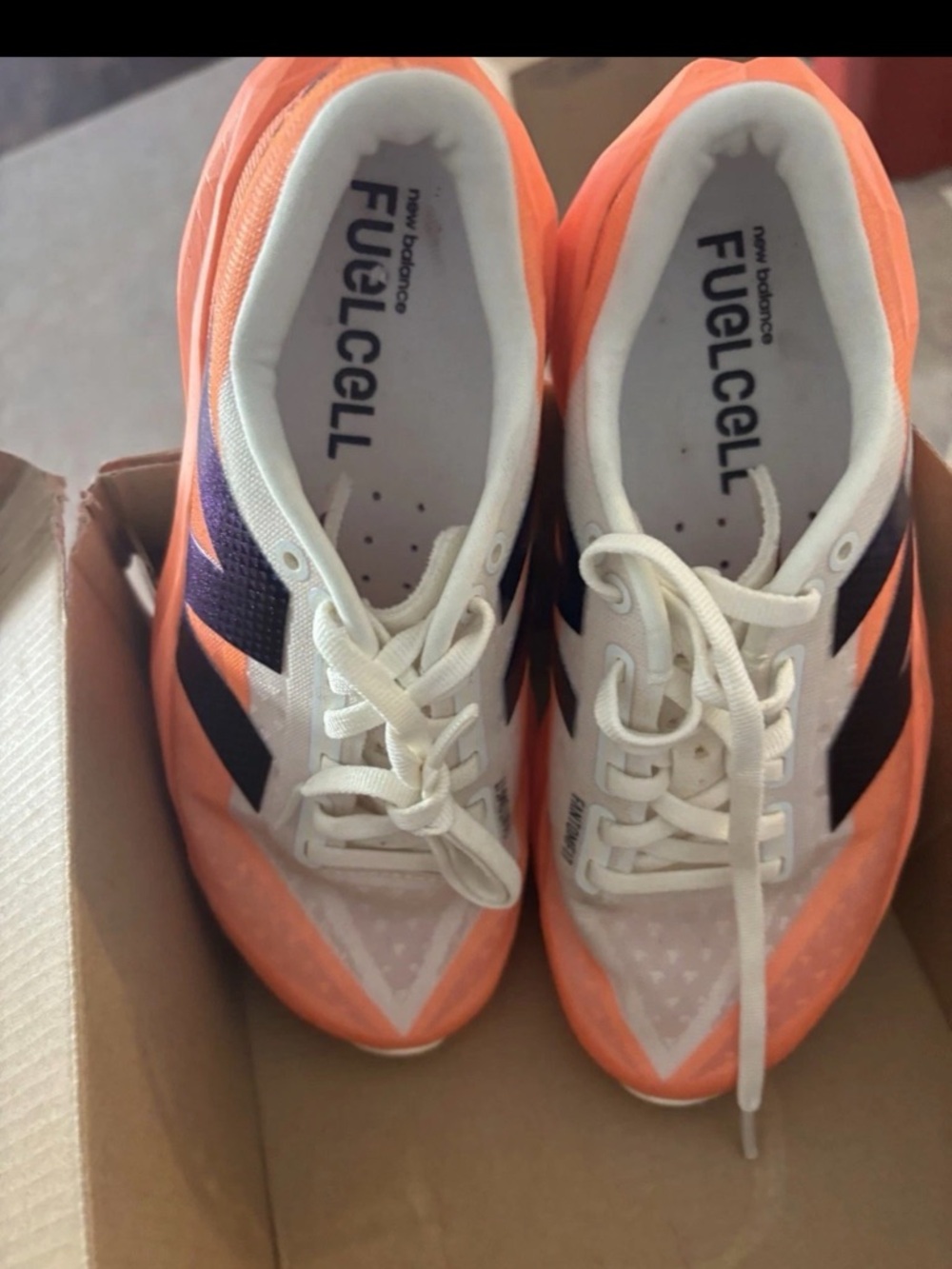 New Balance Women’s FuelCell Running Shoes - Orange with Blue N - Picture 5 of 5